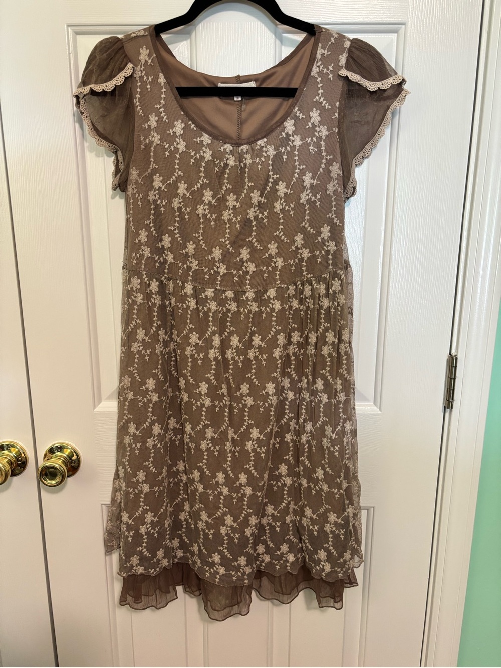 Altar'd State Taupe Lace Dress